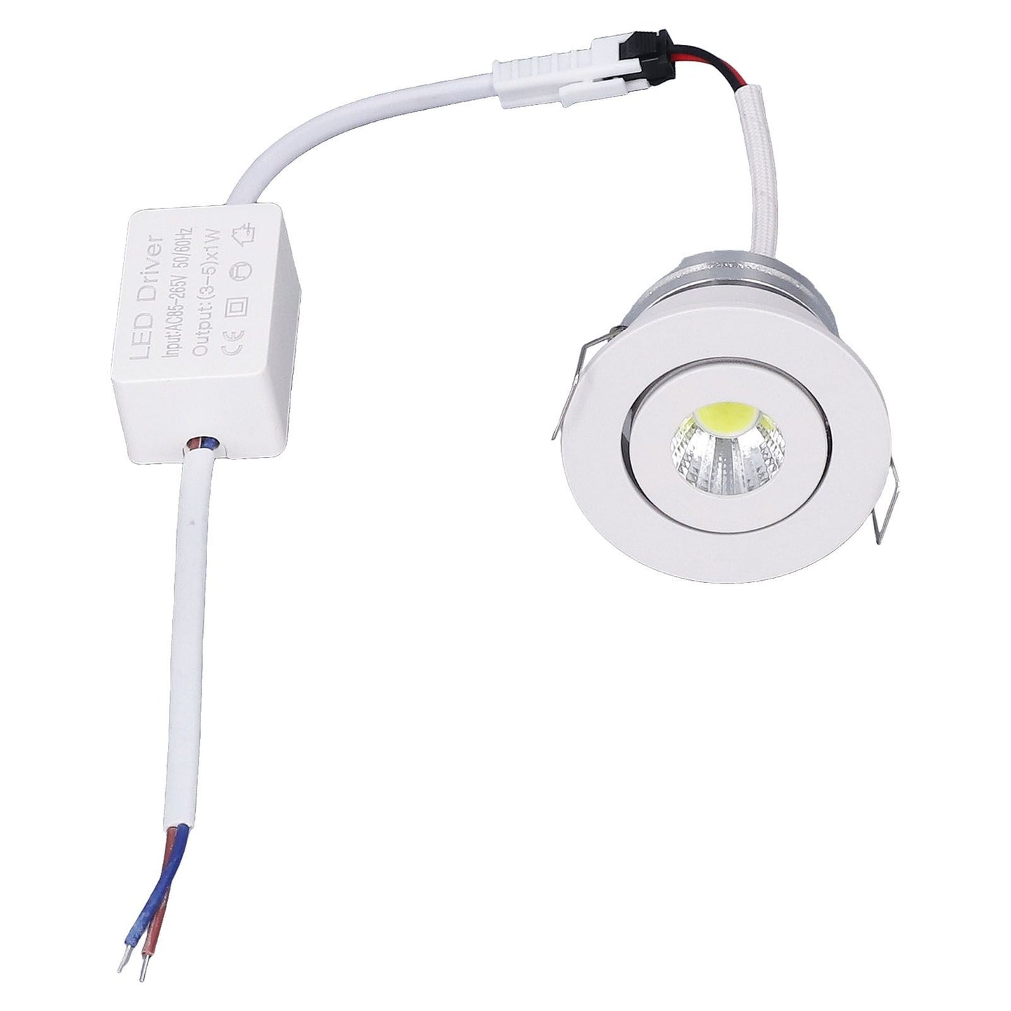 LED Recessed Light Mini Adjustable Angle Aluminium Recessed Ceiling Light White 85‑265V Cold White 6000K