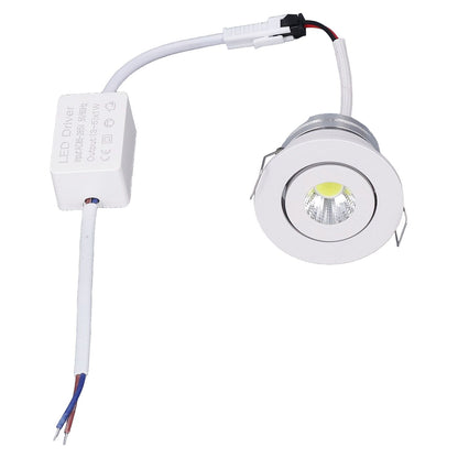 LED Recessed Light Mini Adjustable Angle Aluminium Recessed Ceiling Light White 85‑265V Cold White 6000K
