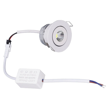 LED Recessed Light Mini Adjustable Angle Aluminium Recessed Ceiling Light White 85‑265V Cold White 6000K