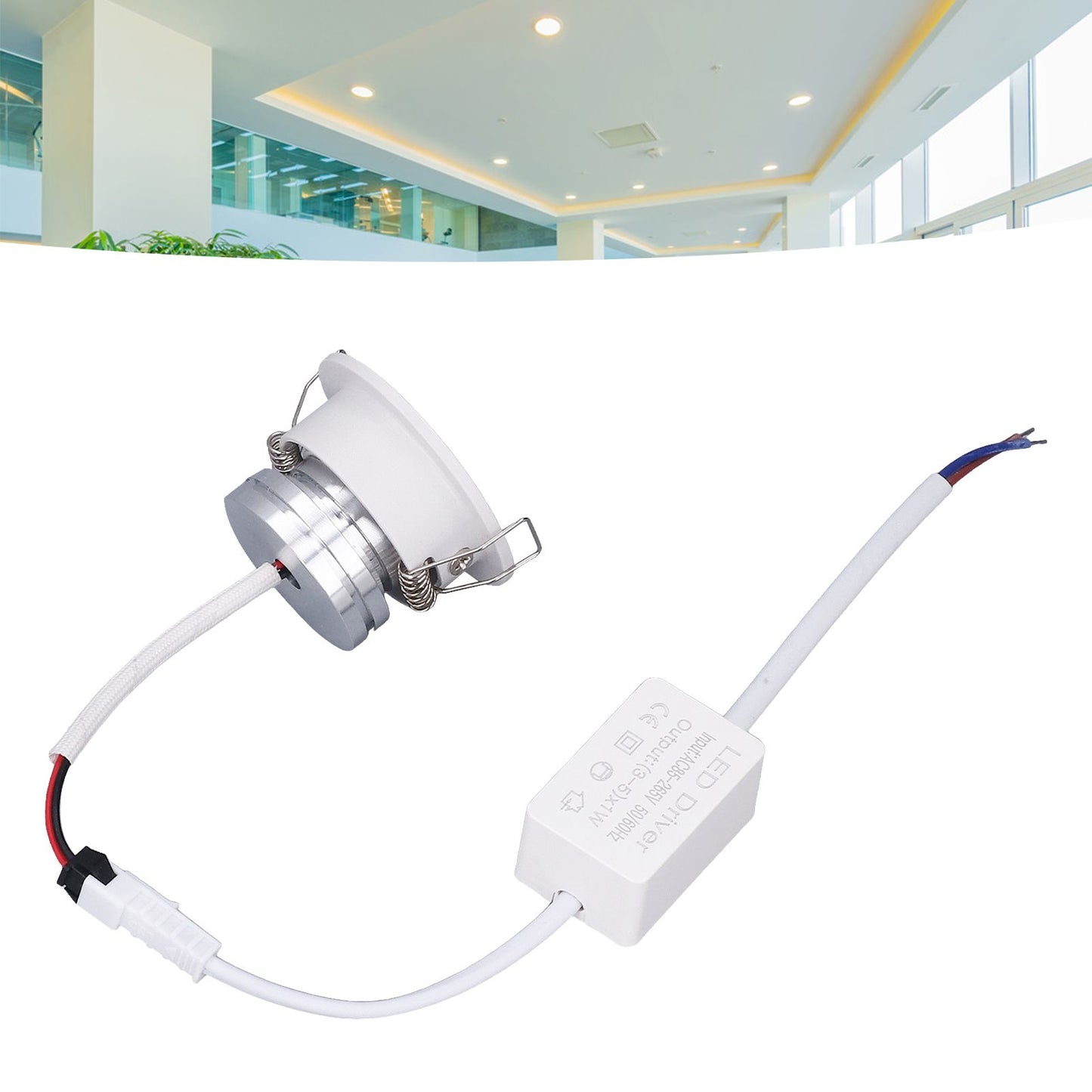 LED Recessed Light Mini Adjustable Angle Aluminium Recessed Ceiling Light White 85‑265V Cold White 6000K
