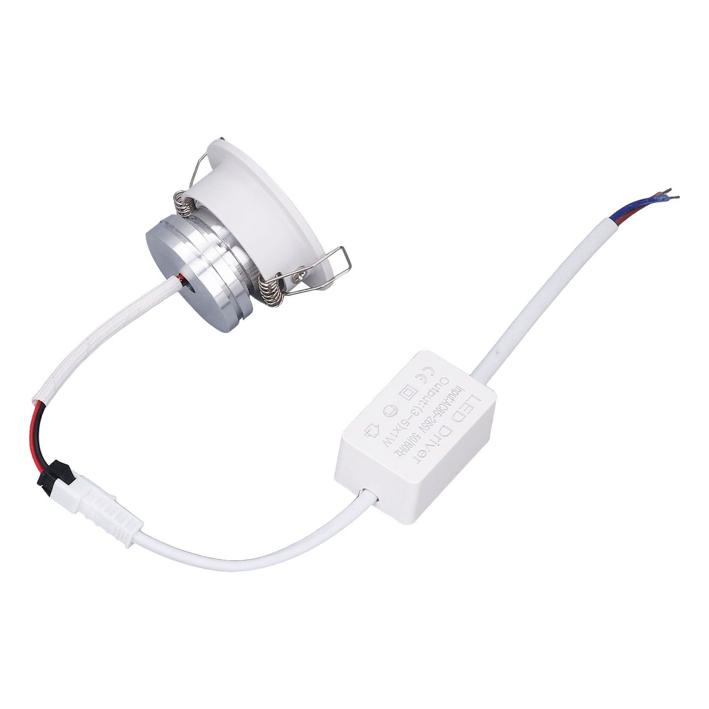 LED Recessed Light Mini Adjustable Angle Aluminium Recessed Ceiling Light White 85‑265V Warm White 3000K