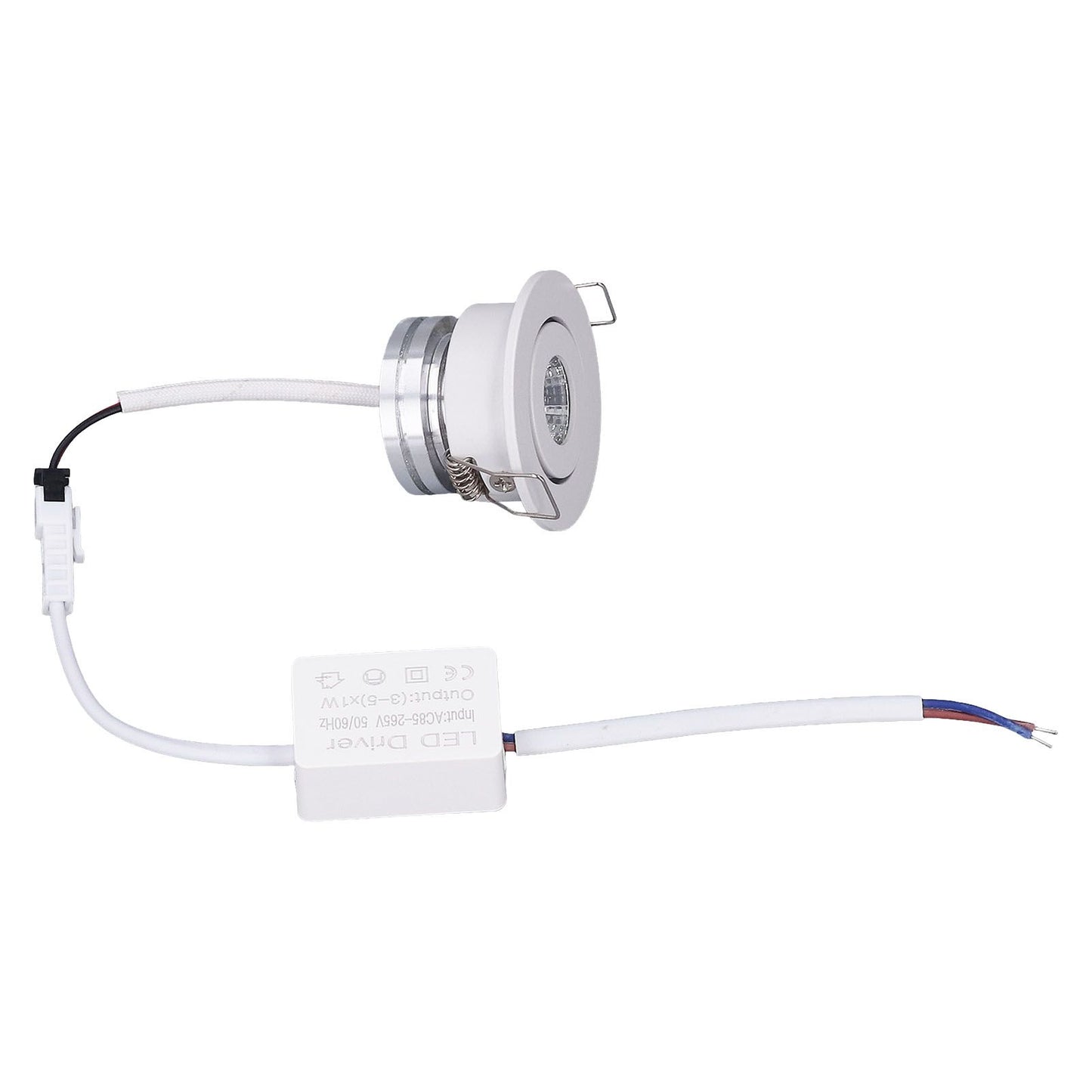 LED Recessed Light Mini Adjustable Angle Aluminium Recessed Ceiling Light White 85‑265V Warm White 3000K