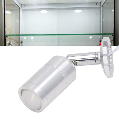 Display Cabinet Spotlight Adjustable Angle Mini LED Showcase Light for Jewelry Cabinets Shelves Silver AC 220V Normal White Light 6000K