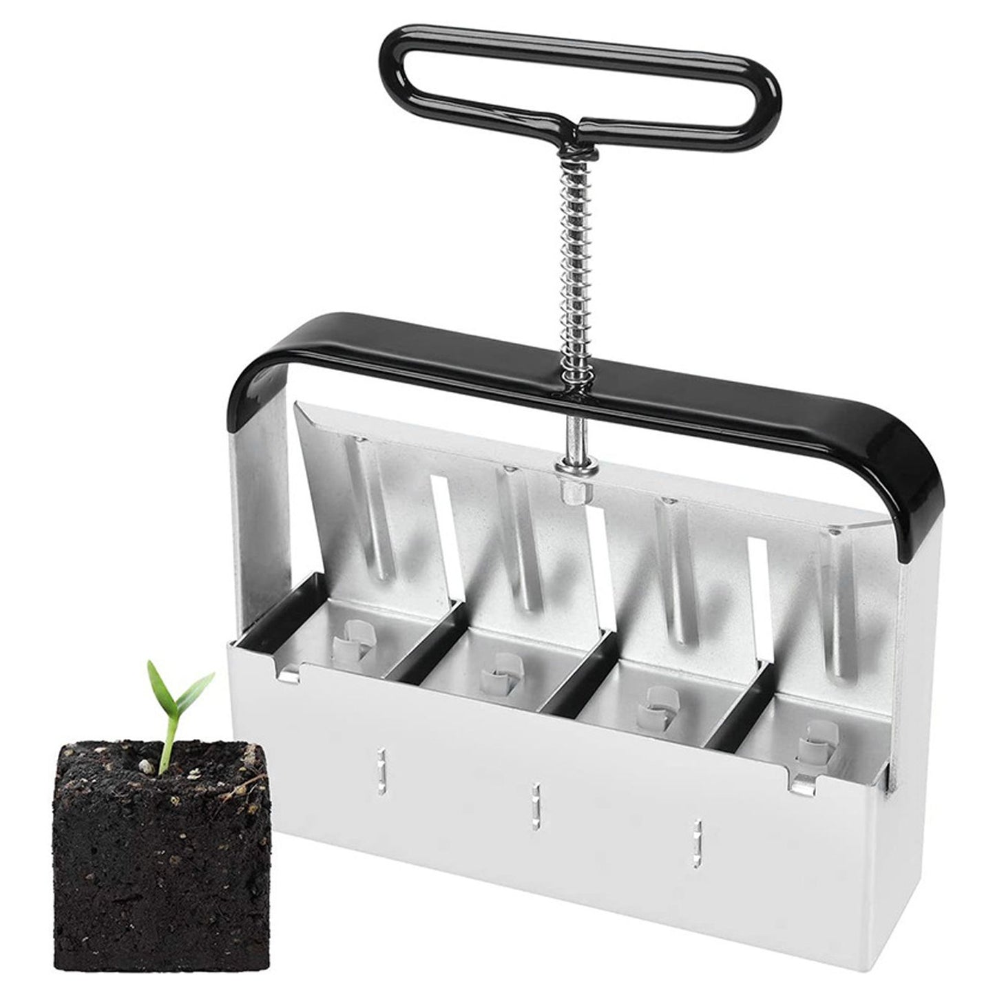 Soil Blocker Manual Quad Soil Block Maker Handheld Soil Block Mold With Comfort Grip Handle For Seedings Cuttings