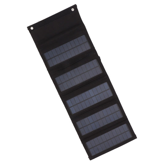 50W Portable Solar Panel Bag Monocrystalline Silicon 5 Folding Solar Panel Case for Outdoor Emergency Black
