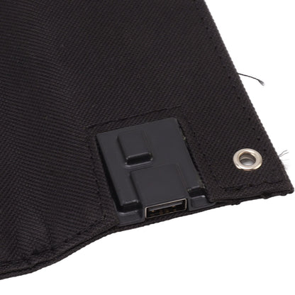 50W Portable Solar Panel Bag Monocrystalline Silicon 5 Folding Solar Panel Case for Outdoor Emergency Black