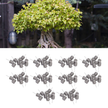 100PCS Fertilizer Mesh Basket Column Shape Stainless Steel Nutrition Box Tools for Garden Nursery Small