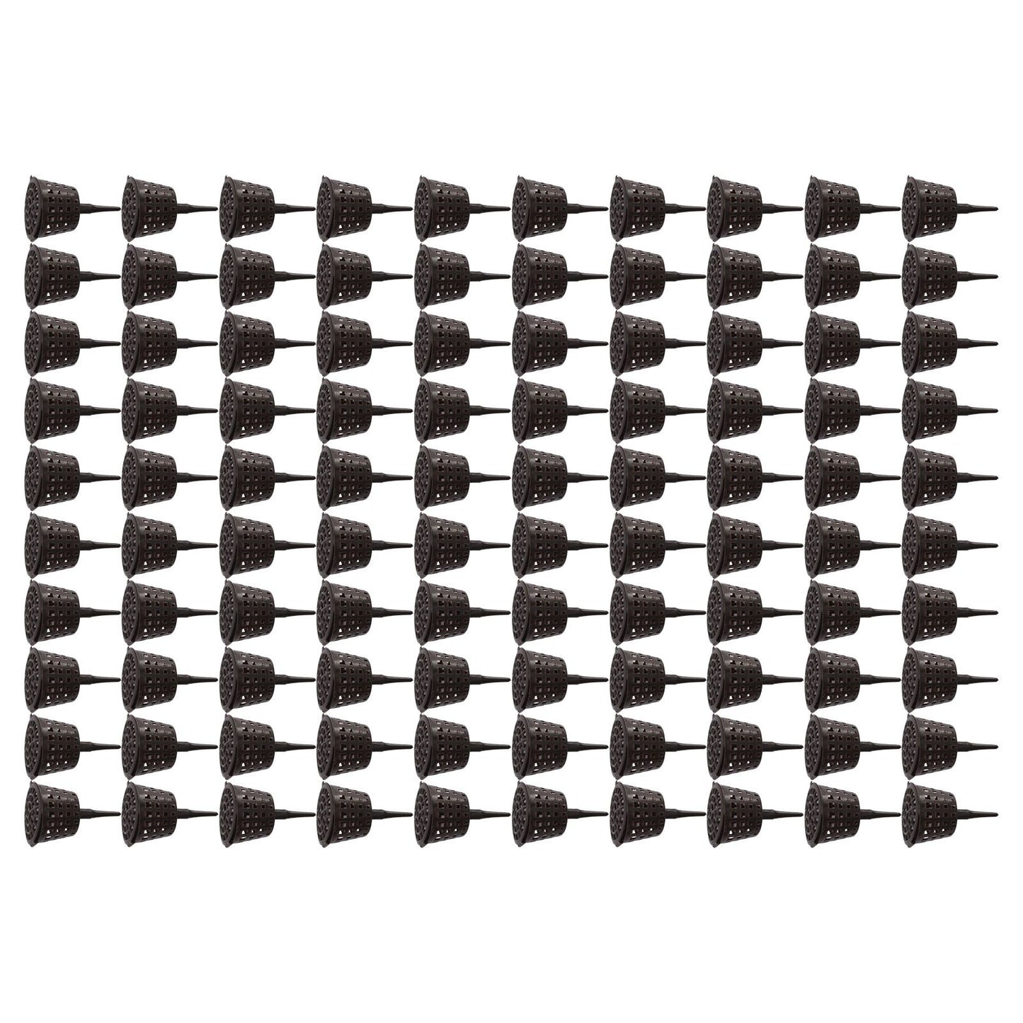 100PCS Plastic Fertilizer Mesh Basket with Lid Planting Fertilizer Net Pot for Succulent Orchid Bonsai Small Size with Lid