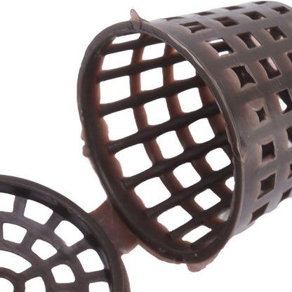 100PCS Plastic Fertilizer Mesh Basket with Lid Planting Fertilizer Net Pot for Succulent Orchid Bonsai Small Size with Lid