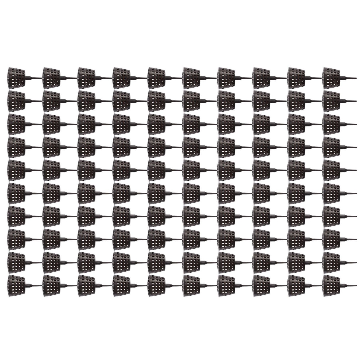 100PCS Plastic Fertilizer Mesh Basket with Lid Planting Fertilizer Net Pot for Succulent Orchid Bonsai Large Size with Lid