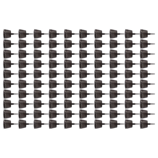 100PCS Plastic Fertilizer Mesh Basket with Lid Planting Fertilizer Net Pot for Succulent Orchid Bonsai Large Size with Lid