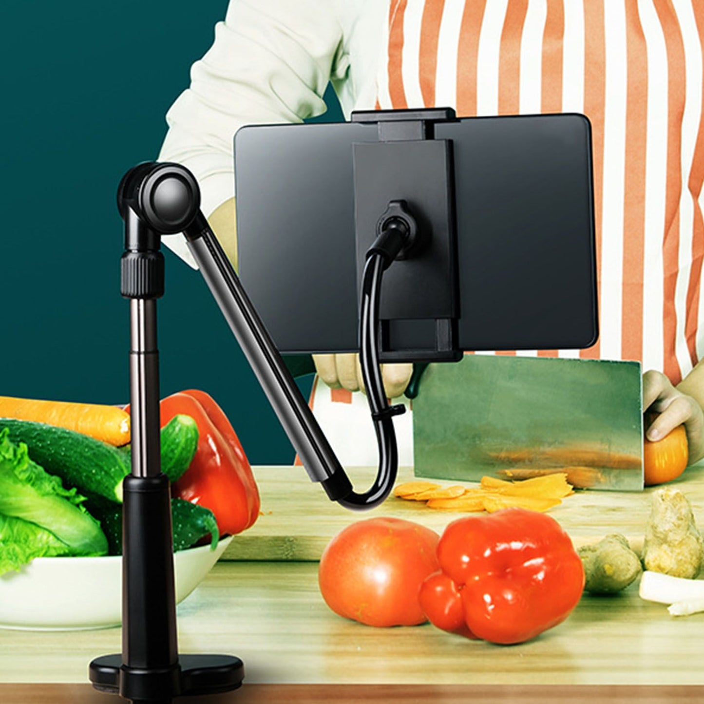 Tablet Clamp Holder Desk Mount Stable Flexible 360 Degree Rotation Universal Phone Clamp Bracket