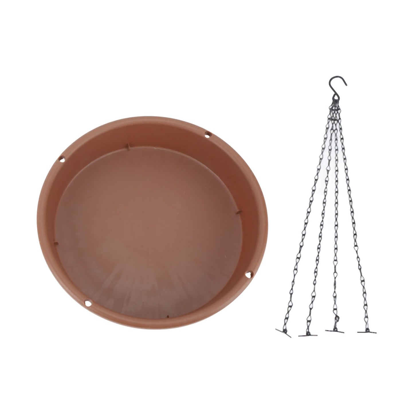 Bird Bath Hanging Bird Feeder Round Plastic Hanging Bird Feeder Tray Outdoor Bird Bath Tray Brown