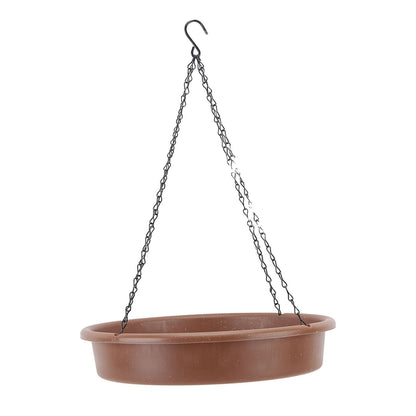 Bird Bath Hanging Bird Feeder Round Plastic Hanging Bird Feeder Tray Outdoor Bird Bath Tray Brown
