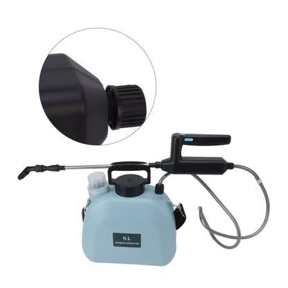 Electric Sprayer Battery Powered Widen Slip Resistant Handle Backpack Weed Sprayer for Plants Flowers Agricultural 5L Blue