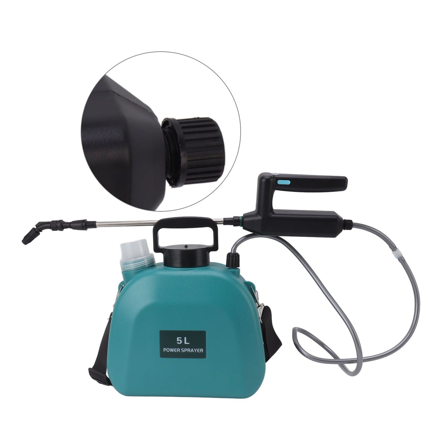 Electric Sprayer Battery Powered Widen Slip Resistant Handle Backpack Weed Sprayer for Plants Flowers Agricultural 5L Green