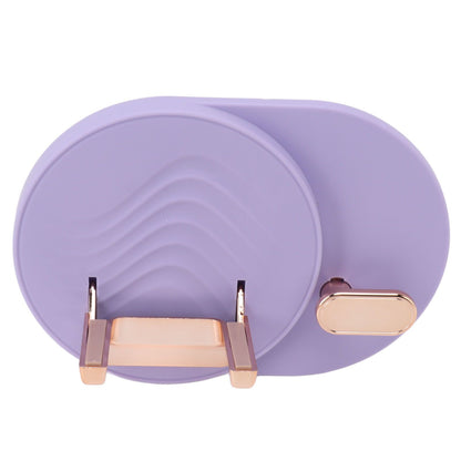 Hair Dryer Shelf Wall Mounted Space Saving Punching Free Cable Storage Blow Dryer Holder for Bathroom Purple