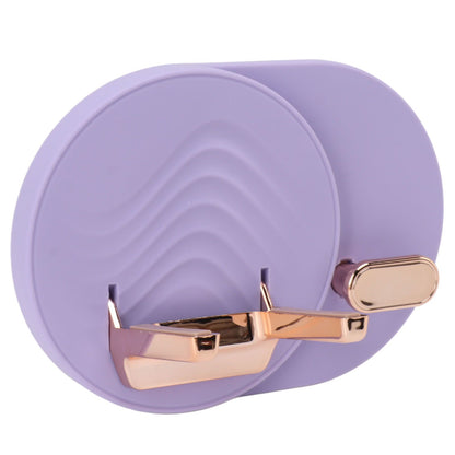 Hair Dryer Shelf Wall Mounted Space Saving Punching Free Cable Storage Blow Dryer Holder for Bathroom Purple