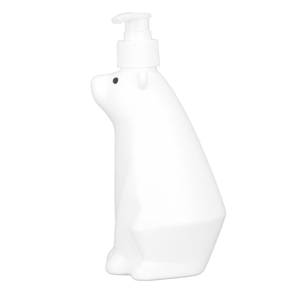 Shampoo Dispenser White Bear Style Pump Type Durable PP PE Widely Used Shower Bottles for Bathroom Washroom Toilet M(11.6x3.0in)