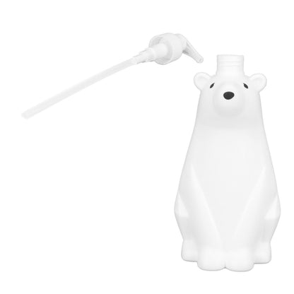 Shampoo Dispenser White Bear Style Pump Type Durable PP PE Widely Used Shower Bottles for Bathroom Washroom Toilet L(9.2x11.6in)