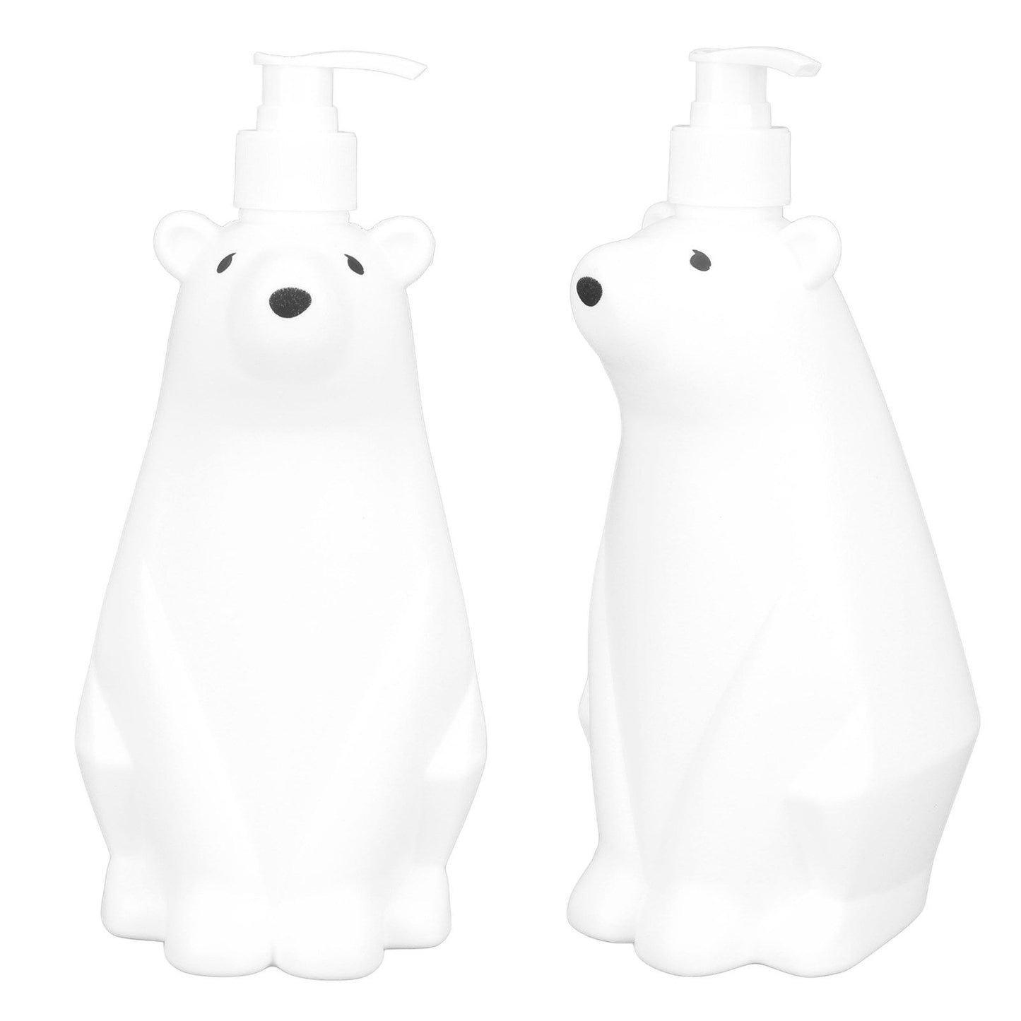 Shampoo Dispenser White Bear Style Pump Type Durable PP PE Widely Used Shower Bottles for Bathroom Washroom Toilet L(9.2x11.6in)