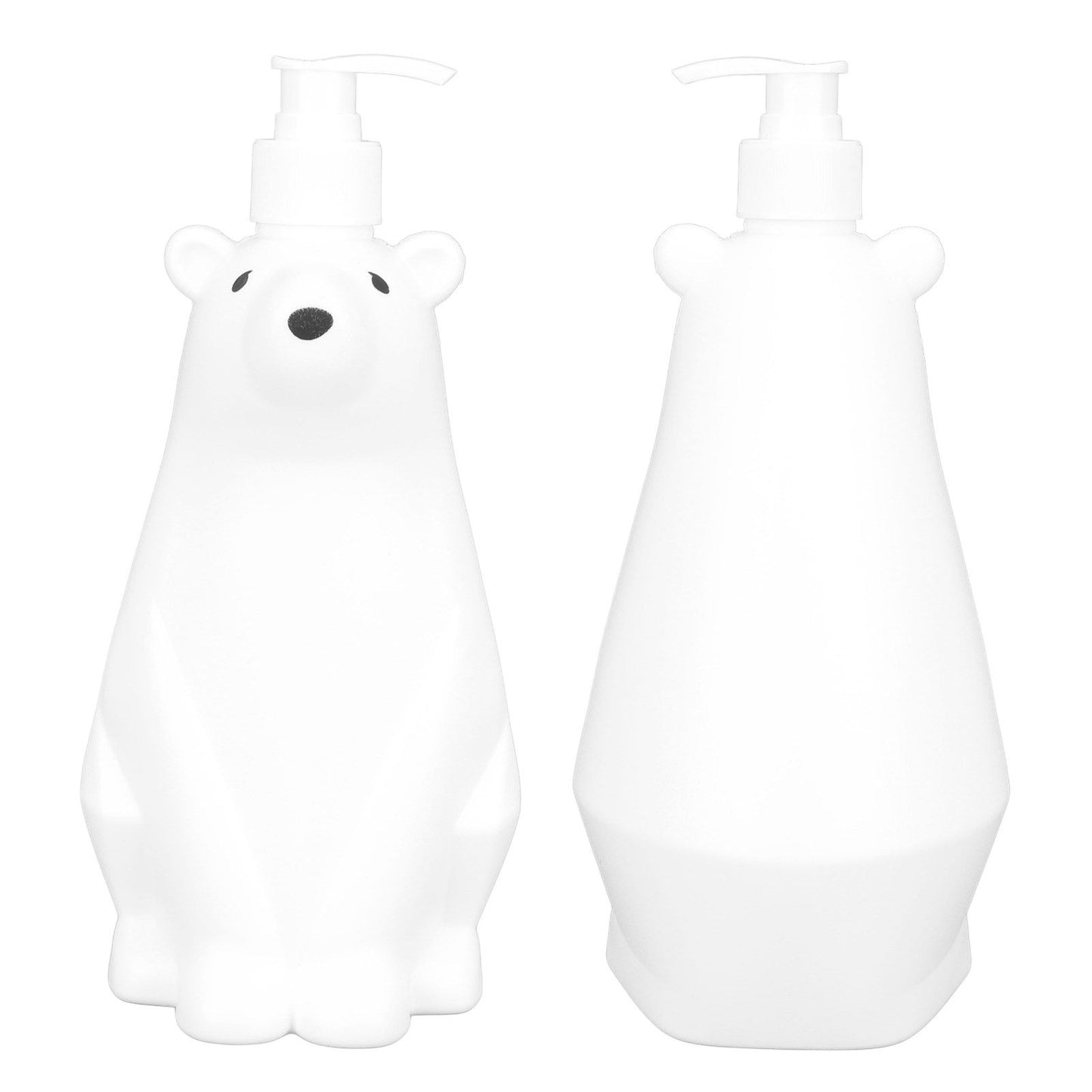 Shampoo Dispenser White Bear Style Pump Type Durable PP PE Widely Used Shower Bottles for Bathroom Washroom Toilet L(9.2x11.6in)