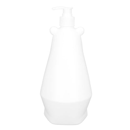 Shampoo Dispenser White Bear Style Pump Type Durable PP PE Widely Used Shower Bottles for Bathroom Washroom Toilet L(9.2x11.6in)