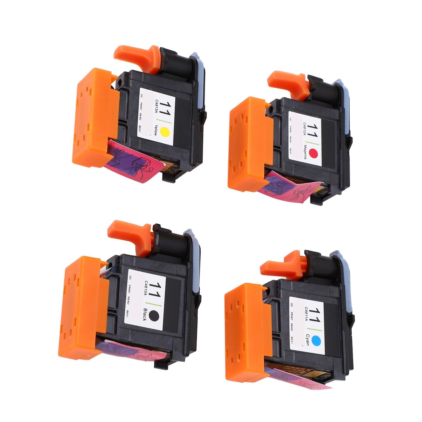 4 Pcs Printhead Printer Head Magenta Black Cyan Yellow Print Head Replacement for HP Designjet 100 110 111 500 510 800 813 850