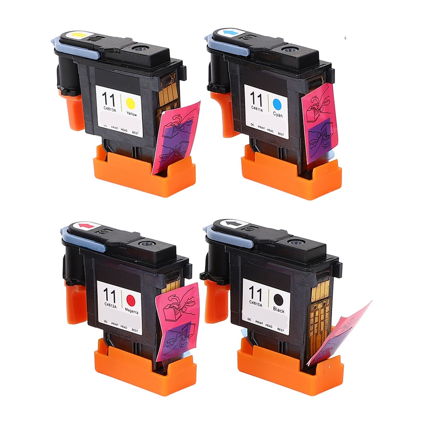 4 Pcs Printhead Printer Head Magenta Black Cyan Yellow Print Head Replacement for HP Designjet 100 110 111 500 510 800 813 850