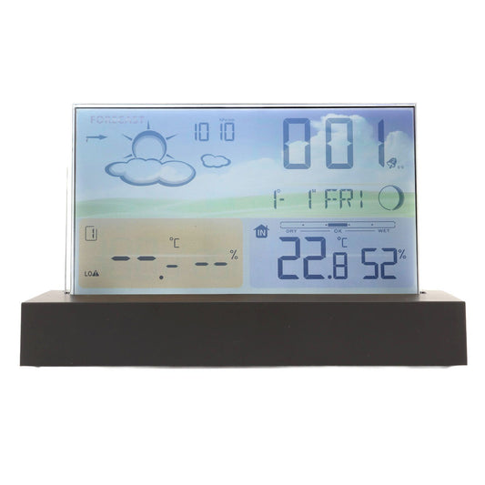 Weather Clock Transparent ABS Wireless Multifunctional Temperature Alarm Clock with Color Screen