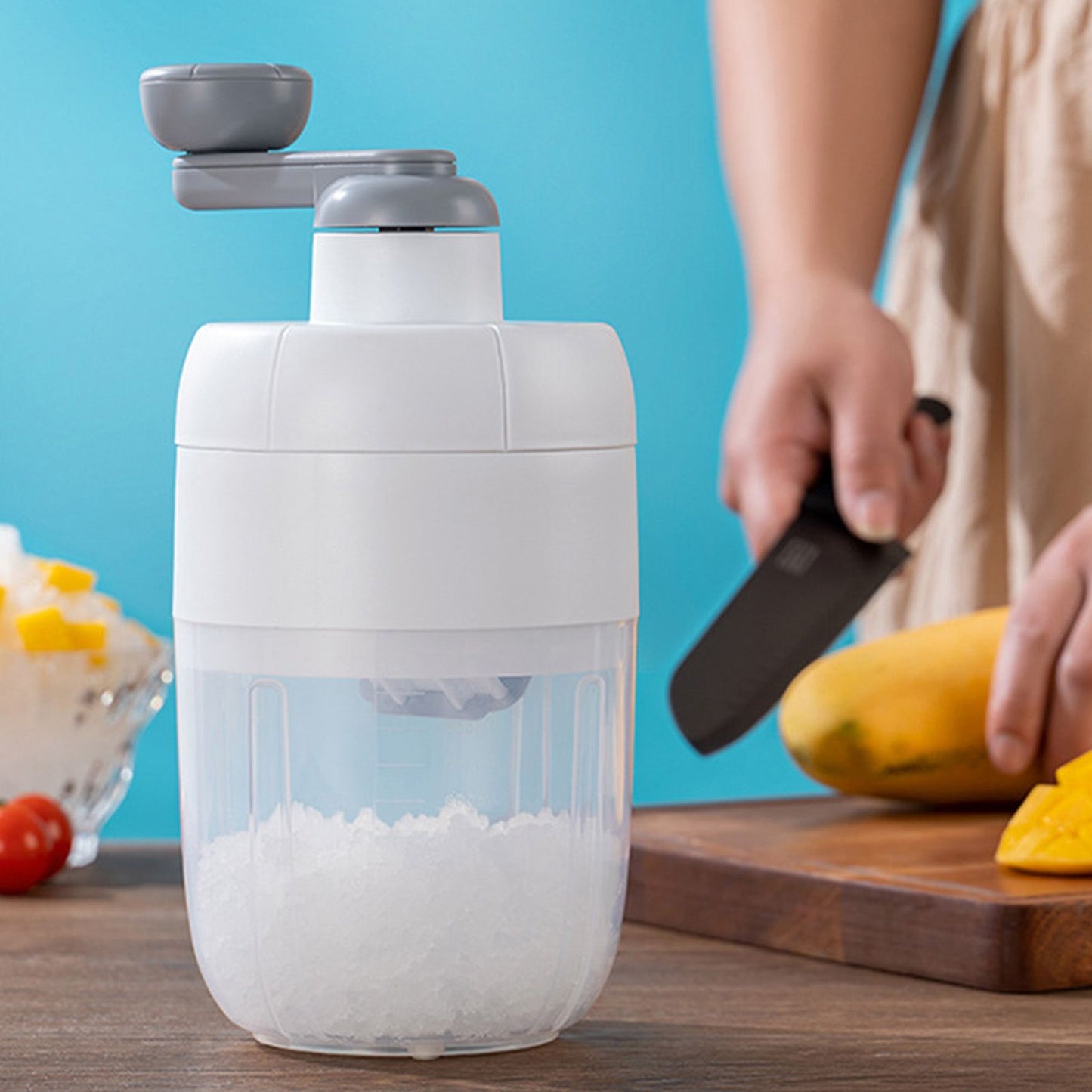 Manual Shaved Ice Snow Cone Maker Thickened Stainless Steel Blade Hand Ice Shaving Machine