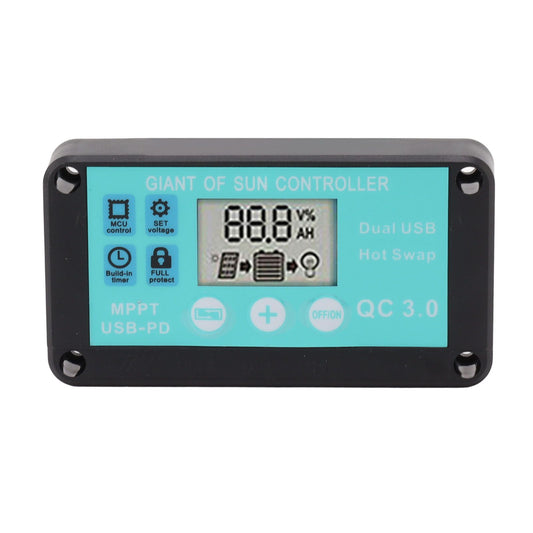 Solar Charge Controller Dual USB Output Fast Charging Solar Panel Regulator 12V/24V for Household Industry 10A