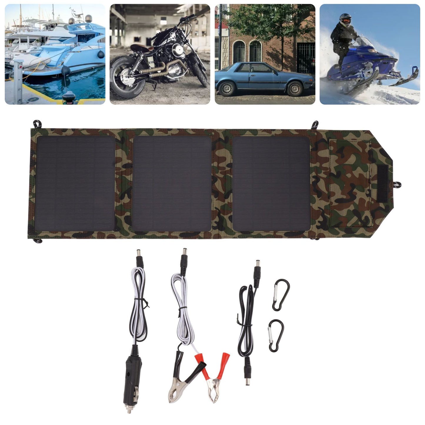 Foldable Solar Panel Dual USB Lightweight 30W Portable Solar Phone Charger Panel for Automobile 12V