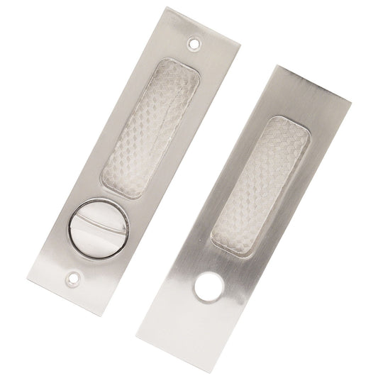 Sliding Door Mortise Lock with 2 Keys Zinc Alloy Invisible Recessed Handle Latch Pocket for Wood Furniture Hardware Brushed Nickel