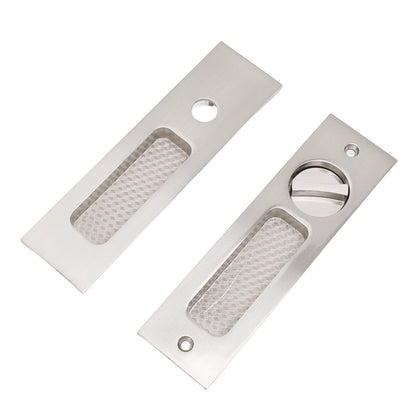 Sliding Door Mortise Lock with 2 Keys Zinc Alloy Invisible Recessed Handle Latch Pocket for Wood Furniture Hardware Brushed Nickel