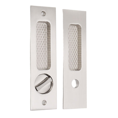 Sliding Door Mortise Lock with 2 Keys Zinc Alloy Invisible Recessed Handle Latch Pocket for Wood Furniture Hardware Brushed Nickel