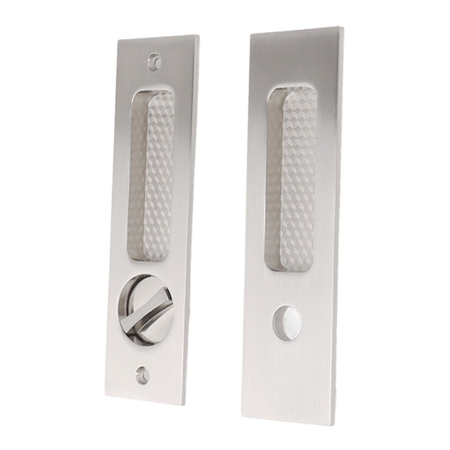 Sliding Door Mortise Lock with 2 Keys Zinc Alloy Invisible Recessed Handle Latch Pocket for Wood Furniture Hardware Brushed Nickel