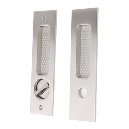 Sliding Door Mortise Lock with 2 Keys Zinc Alloy Invisible Recessed Handle Latch Pocket for Wood Furniture Hardware Brushed Nickel