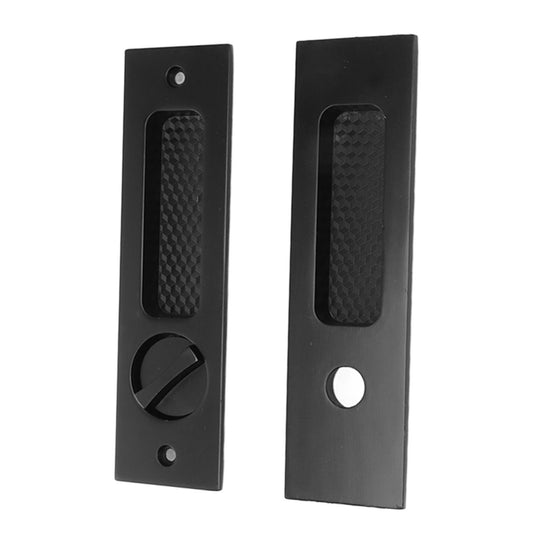 Sliding Door Mortise Lock with 2 Keys Zinc Alloy Invisible Recessed Handle Latch Pocket for Wood Furniture Hardware Black