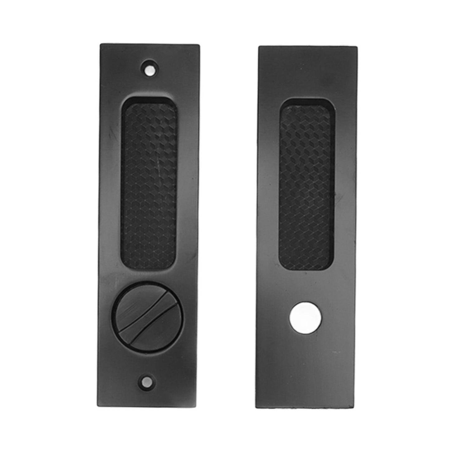 Sliding Door Mortise Lock with 2 Keys Zinc Alloy Invisible Recessed Handle Latch Pocket for Wood Furniture Hardware Black