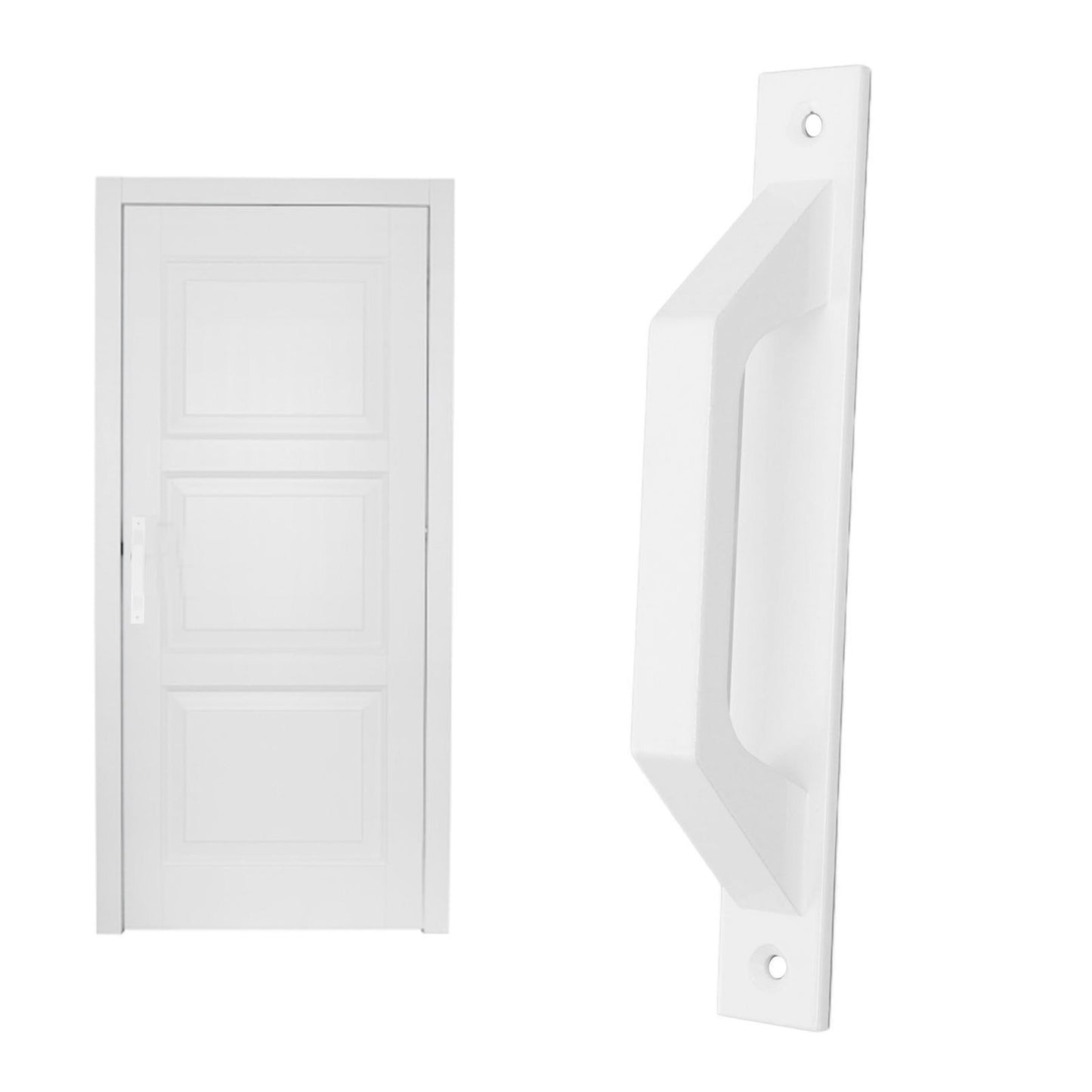 Sliding Door Handle Metal Electroplating Cabinet Barn Door Pull Handle with Mounting Screws White