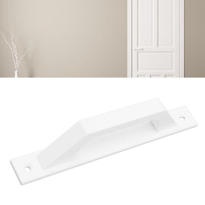 Sliding Door Handle Metal Electroplating Cabinet Barn Door Pull Handle with Mounting Screws White
