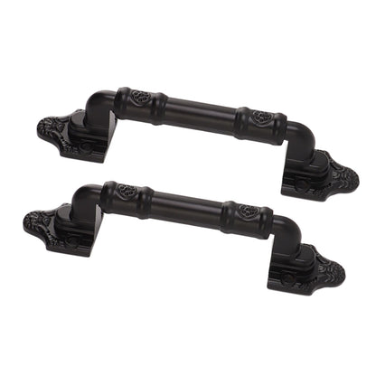 2PCS Door Handle Heavy Duty Smooth Surface Black Flexible Door Levers for Warehouse Door Sliding Door