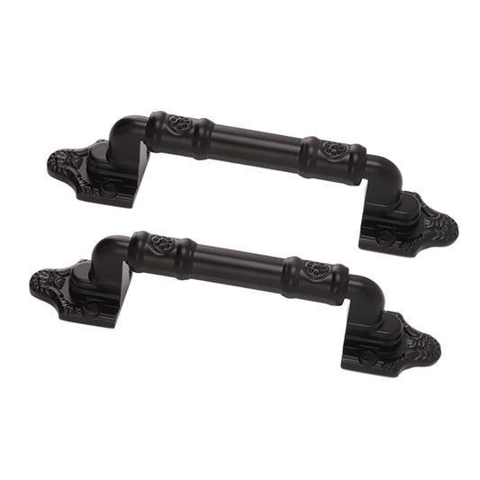 2PCS Door Handle Heavy Duty Smooth Surface Black Flexible Door Levers for Warehouse Door Sliding Door