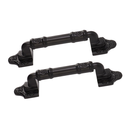 2PCS Door Handle Heavy Duty Smooth Surface Black Flexible Door Levers for Warehouse Door Sliding Door