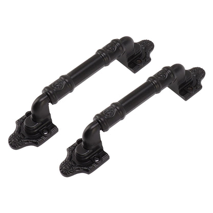 2PCS Door Handle Heavy Duty Smooth Surface Black Flexible Door Levers for Warehouse Door Sliding Door