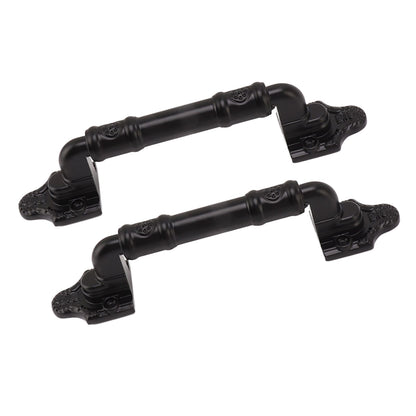 2PCS Door Handle Heavy Duty Smooth Surface Black Flexible Door Levers for Warehouse Door Sliding Door