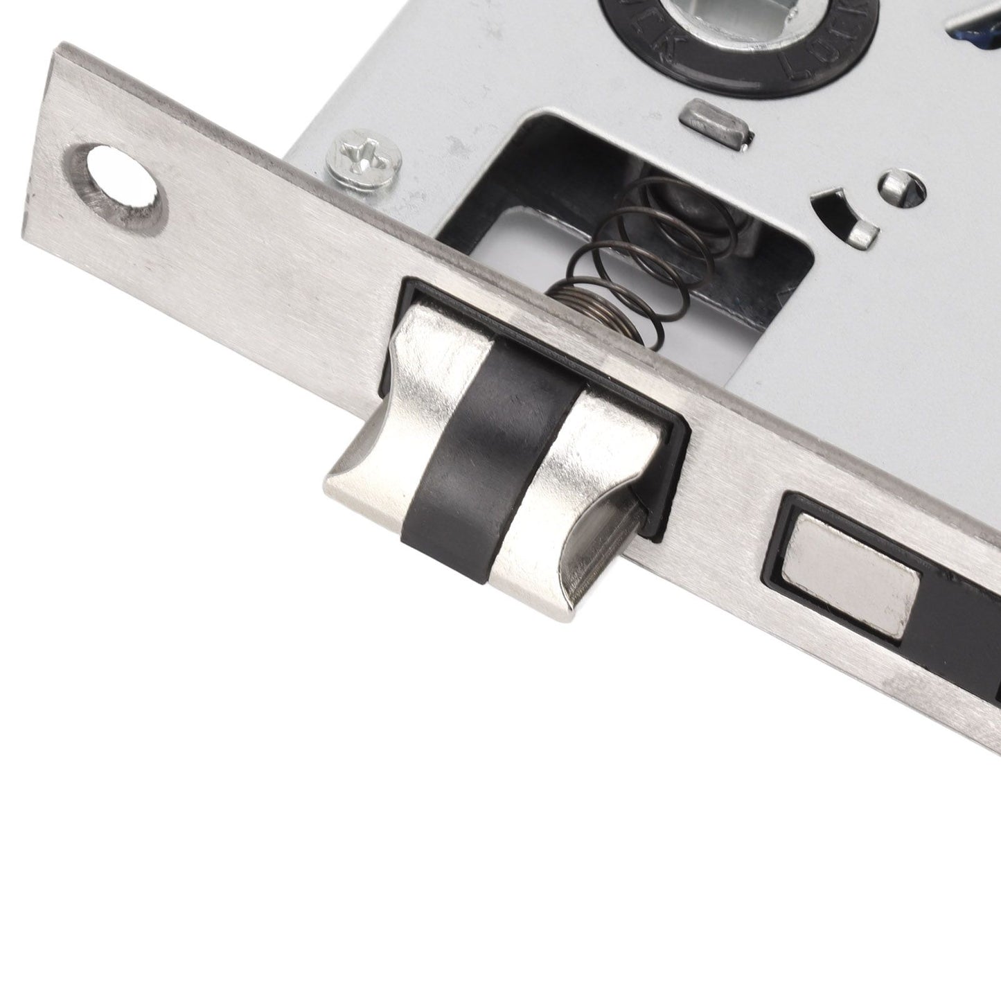 Door Entry Handle Set Stainless Steel Plate Door Lever Cylinder Lock Keys Kit for Household