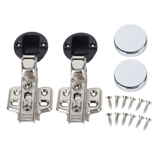 2Set Stainless Steel 201 Cabinet Glass Door Hinge 35 Cup Glass Door Damping Buffer Hinge Large Bend Insert