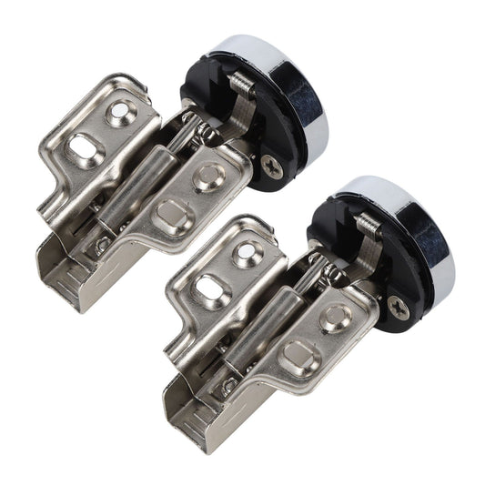 2Set Stainless Steel 201 Cabinet Glass Door Hinge 35 Cup Glass Door Damping Buffer Hinge Large Bend Insert
